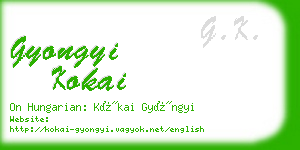 gyongyi kokai business card